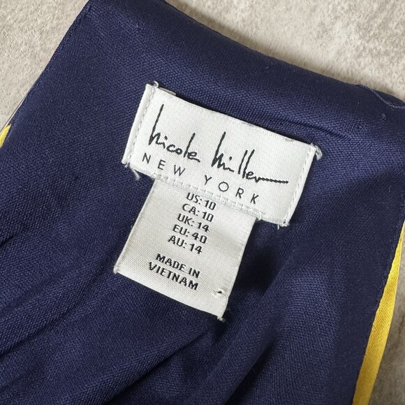 Nicole Miller Abstract Watercolor Maxi Dress 10 Vibrant Resortwear Colorful - Picture 6 of 9